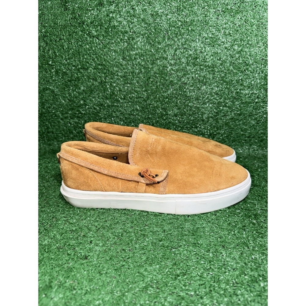 Clearweather Shoes Men 10.5 Women 12 Brown Suede Leather Comfort Slip On Sneaker